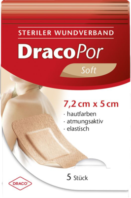 DRACOPOR Wundverband 5x7,2 cm steril hautfarben