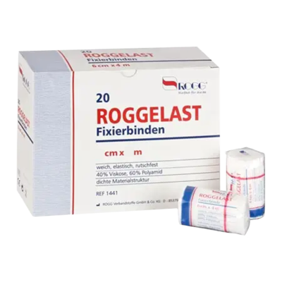 ROGGELAST Fixierbinden 8 cmx4 m in Cellophan