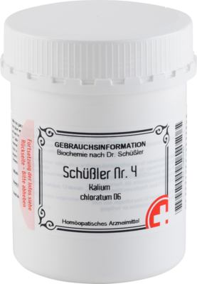 SCHÜSSLER NR.4 Kalium chloratum D 6 Tabletten