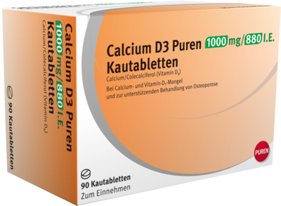 CALCIUM D3 Puren 1000 mg/880 I.E. Kautabletten