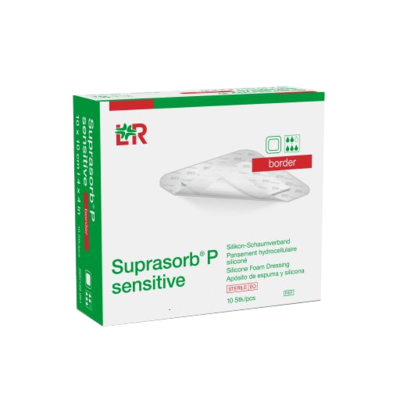 SUPRASORB P sensitive PU-Schaumv.border 7,5x7,5cm